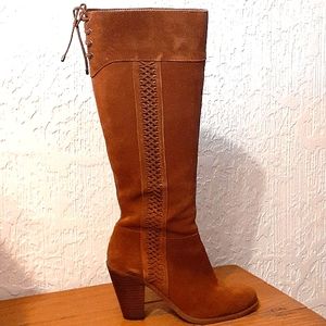 JS-Ciarah Canela Brown Split Suede Boot